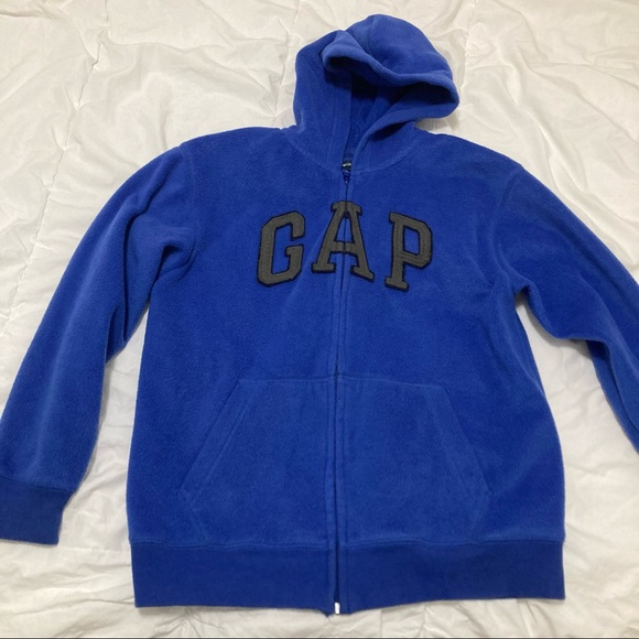 GAP zip-up blue hooded sweater - Picture 2 of 5